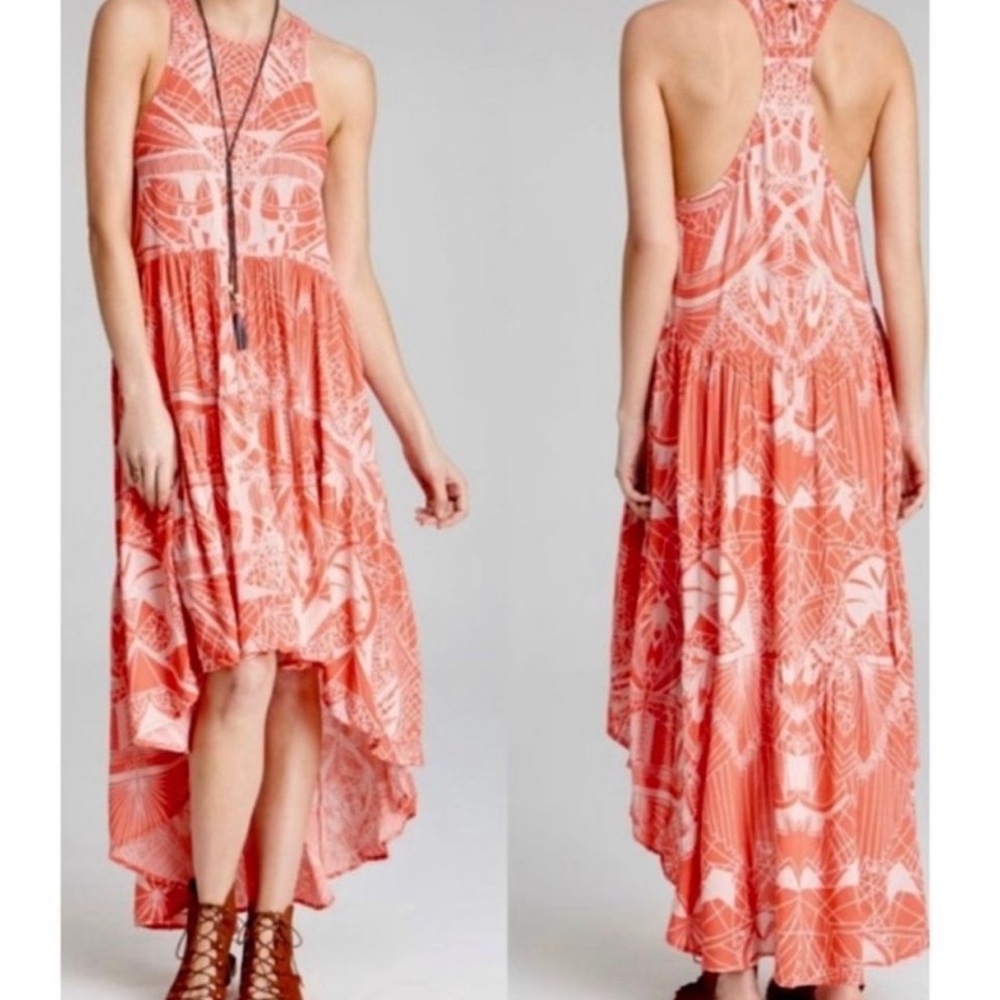 Free People La Mar Boho racerback hi low maxi dress XS never worn no tags